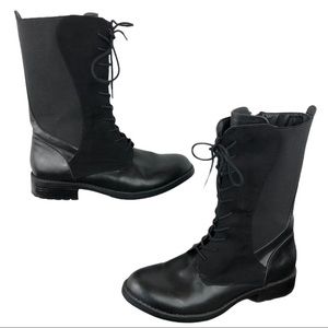 Cole Haan Autumn Chelsea Black Lace Up Riding Boots